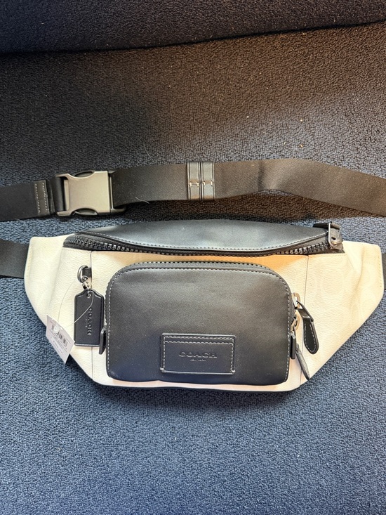 Coach Other - Coach Two-Tone Black and Cream Leather Waist Bag